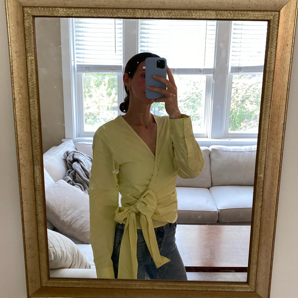 Ester Wrap Top In Cornsilk by L'Academie